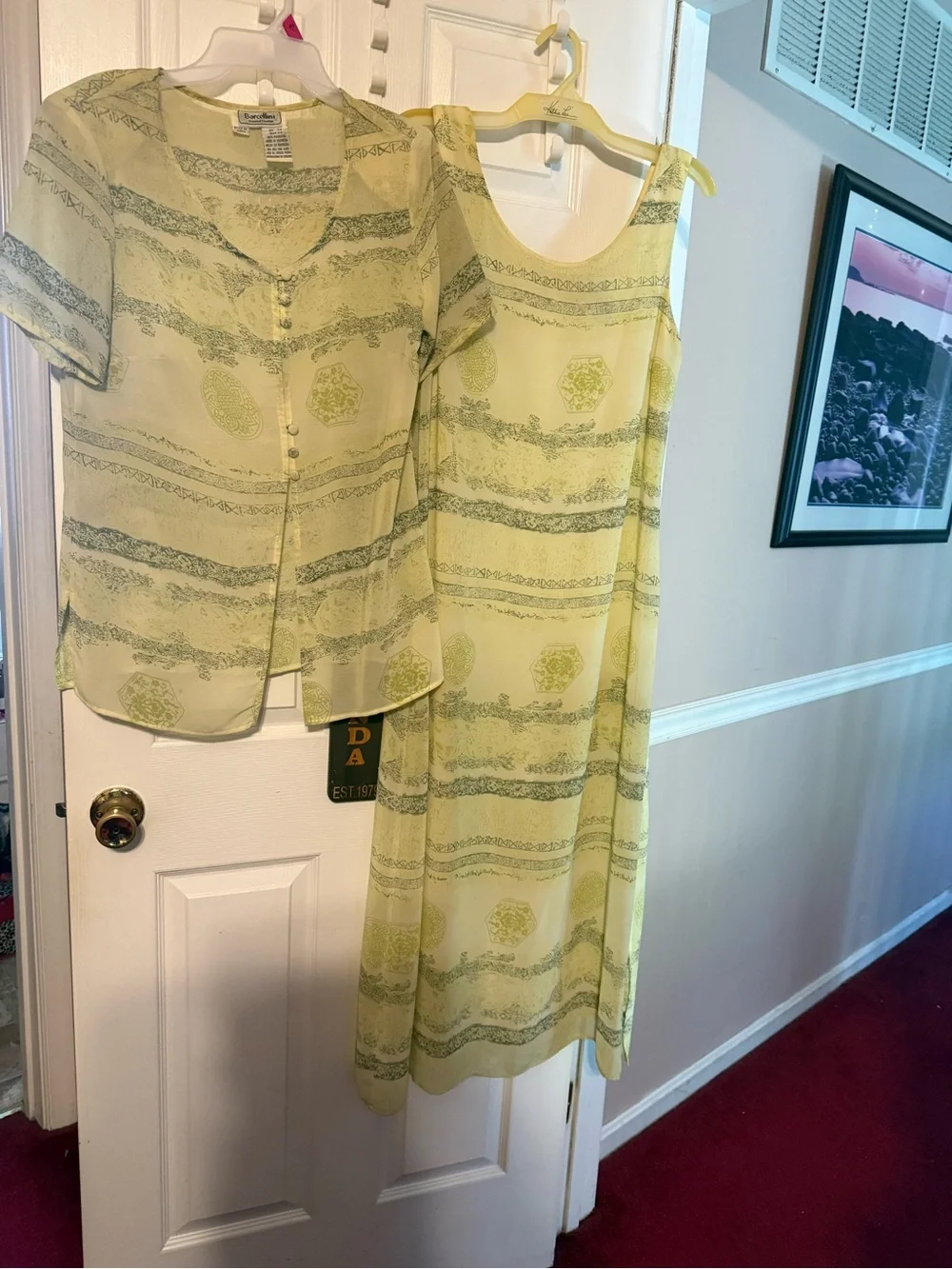 Borcellini and Early Warning ladies 2 piece maxi dress sets; size: 7/8, Medium
